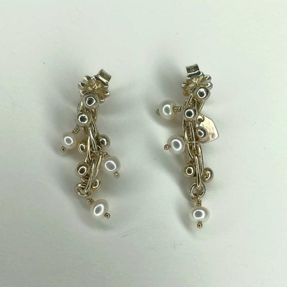 Pat Areias Sterling Silver Caviar Earrings E28